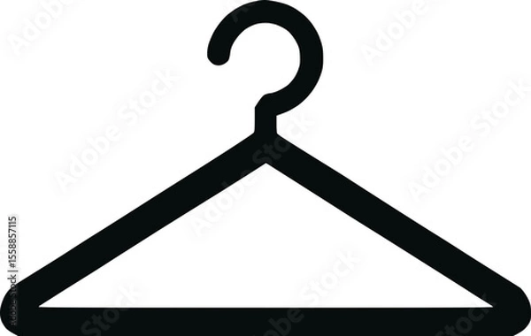 Fototapeta Black Silhouette of a Clothes Hanger Vector Icon