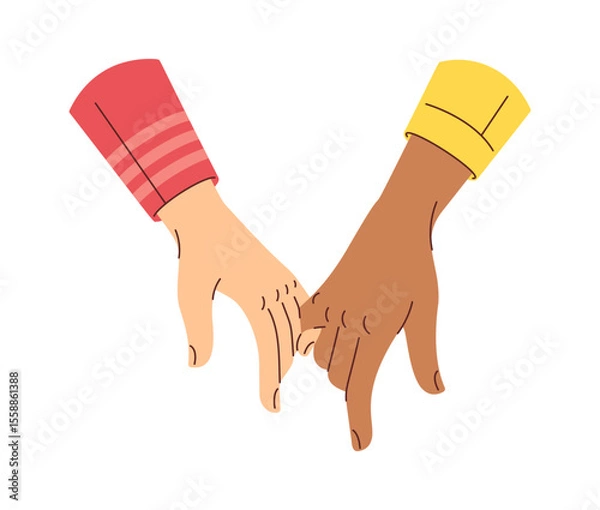 Obraz Multicultural hands holding little fingers