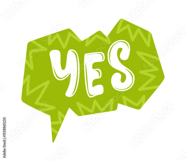 Obraz Yes agreement speech bubble cartoon