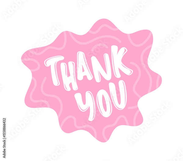 Obraz Thank you text speech bubble