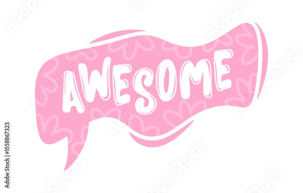 Obraz Awesome exclamation speech bubble cartoon