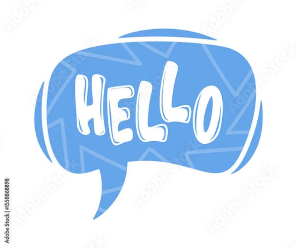Obraz Hello greeting speech bubble cartoon