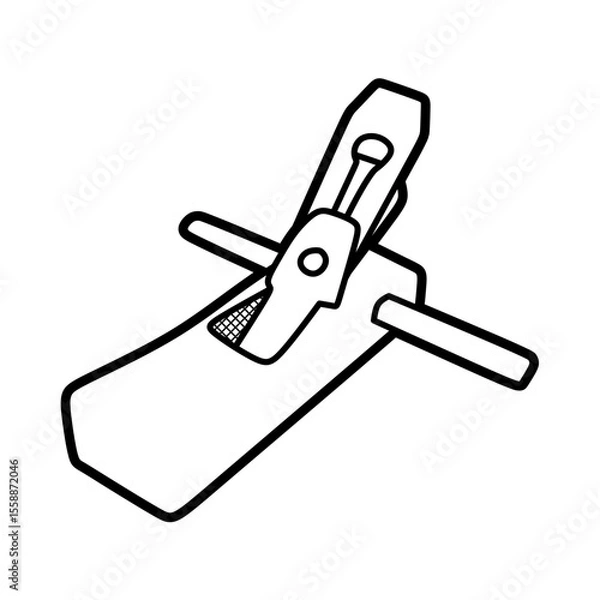 Fototapeta manual wood planer vector with handle