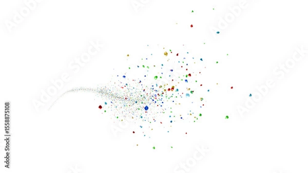 Fototapeta 大量に噴出するカラフルな粒子