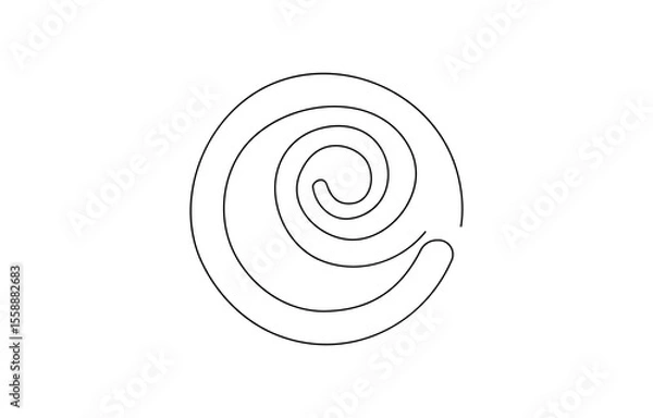 Fototapeta Cinnabon bun one line art. Continuous line drawing of poppy seed roll, continuous line of cinnamon spice.one line drawing of kitchen spice cinnamon.