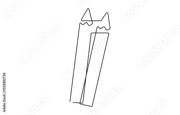 Fototapeta Web Pencil single line vector illustration, drawing isolated, single line vector illustration of pencil making a line. concept of education and art of one line drawing.