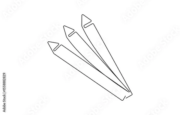 Fototapeta Web Pencil single line vector illustration, drawing isolated, single line vector illustration of pencil making a line. concept of education and art of one line drawing.
