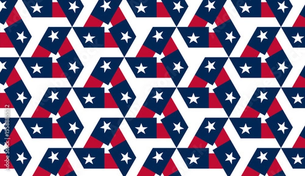 Fototapeta USA Flag Pattern with Seamless Layout for Memorial Day, President’s Day, and July 4th Promotional Materials