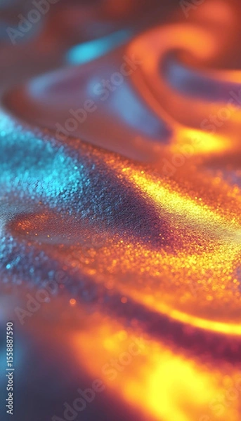 Fototapeta Abstract Metallic Liquid Texture with Swirls and Iridescent Colors background wallpaper