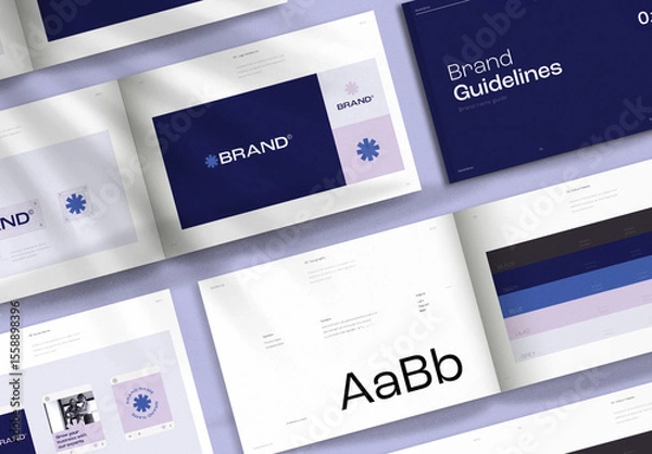 Obraz Blue, LIlac & Grey Brand Guidelines Booklet