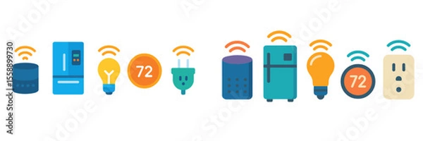 Fototapeta Smart home technology showcasing various devices for automation and energy management in a modern living space