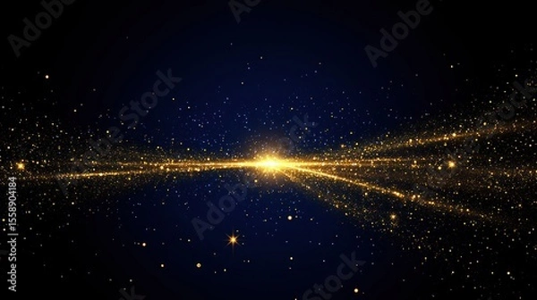 Obraz Golden Stardust Trail Across the Night Sky