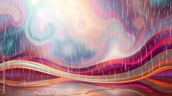 Fototapeta Colorful abstract rain design