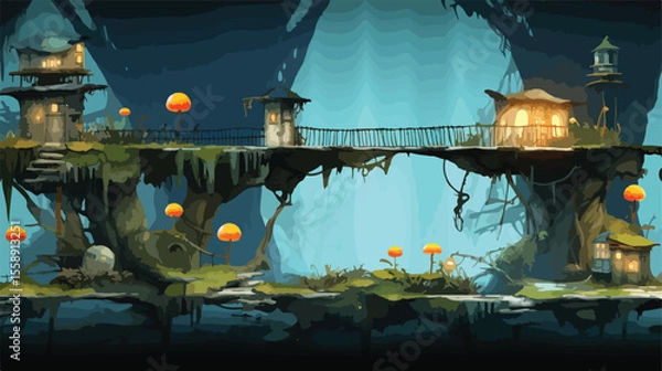 Fototapeta Nature Platform for Video Animation