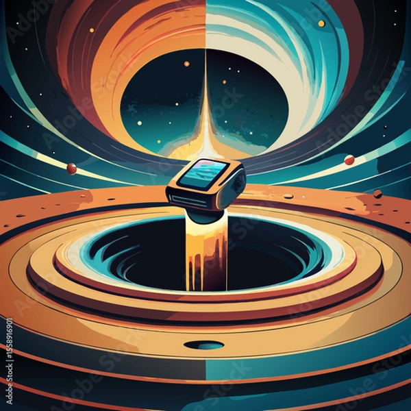 Fototapeta Universe-Breaking Futuristic Mockup Collection .
