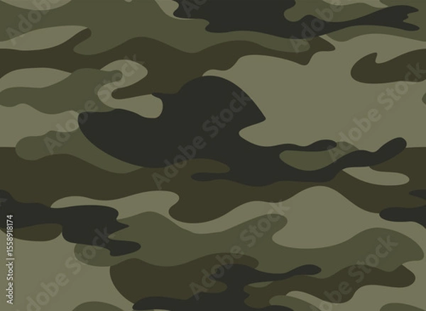 Fototapeta 
army camouflage background, seamless vector pattern, forest khaki texture