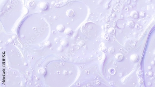 Fototapeta Iridescent liquid surface with bubbles. Neural network AI generated