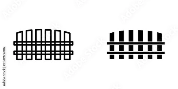 Fototapeta white picket fence Icon set. Symbol isolated white background. vector illustration. color editable.
