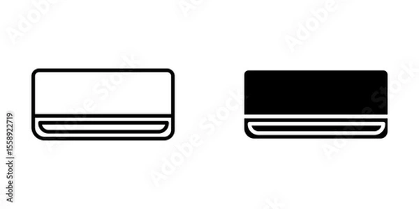 Fototapeta Air Conditioner Icon set. Symbol isolated white background. vector illustration. color editable.