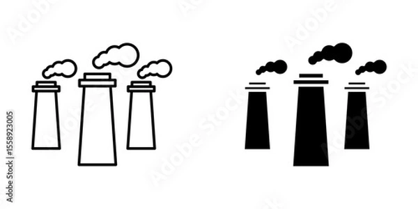 Fototapeta Pollution and Emissions Icon set. Symbol isolated white background. vector illustration. color editable.