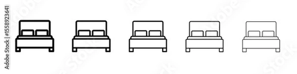 Obraz bed icon vector thin outline style sign