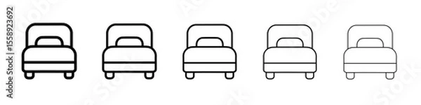 Obraz bed icon vector thin outline style sign