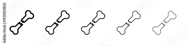 Obraz broken bone icon vector thin outline style sign