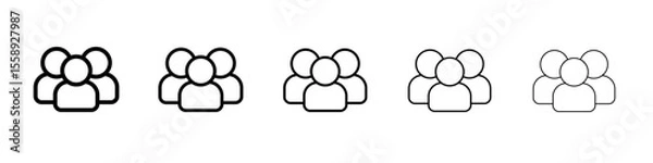 Obraz community icon vector thin outline style sign