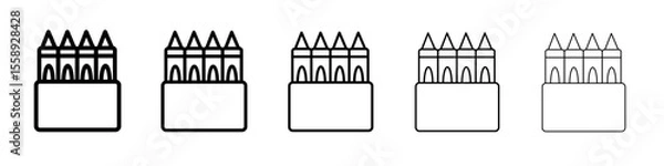 Obraz crayons icon vector thin outline style sign