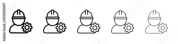 Obraz engineering service icon vector thin outline style sign