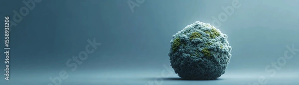 Obraz Moss sphere minimal blue green abstract nature soft texture create calm modern atmosphere in this unique composition