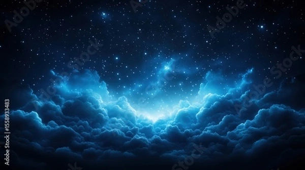 Obraz Celestial Nightscape: A Dreamy Vision of Starry Clouds