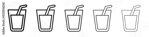 Obraz juice icon vector thin outline style sign