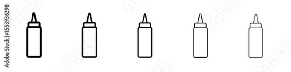 Obraz ketchup icon vector thin outline style sign