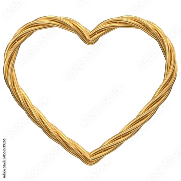 Obraz Golden Heart Frame: Elegant Design for Valentine's Day & Romance