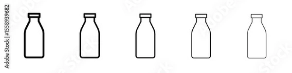 Obraz milk bottle icon vector thin outline style sign
