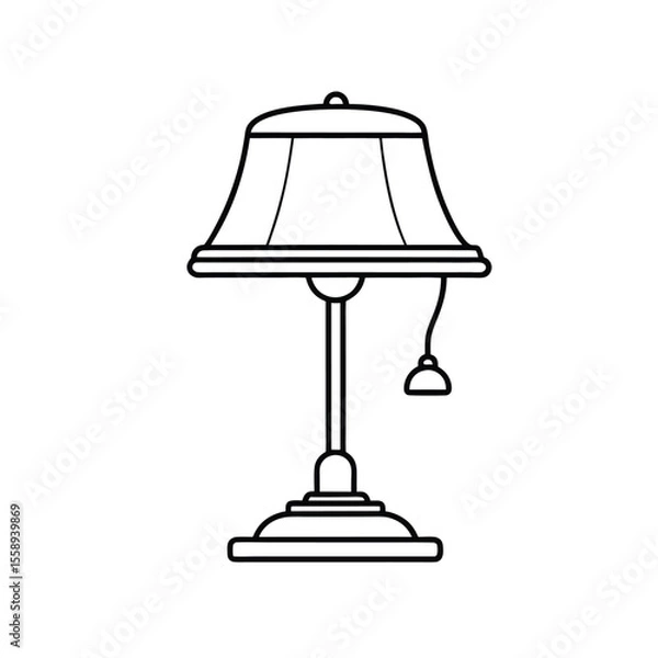 Fototapeta Classic desk lamp with pull chain and elegant bell shade.