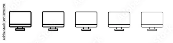 Obraz monitor icon vector thin outline style sign