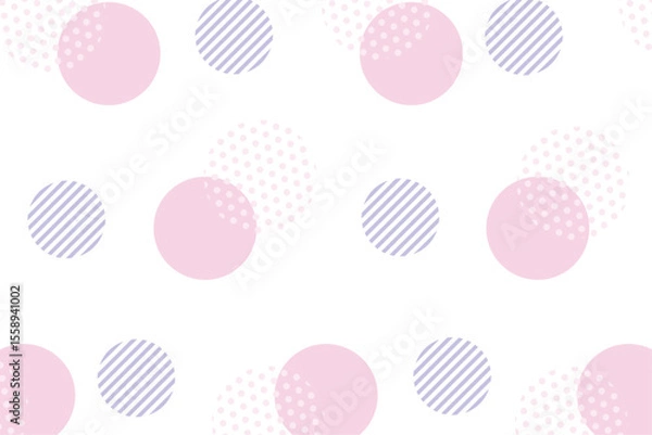 Fototapeta ピンクの水玉模様のデザイン背景イラスト
