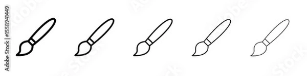 Obraz paint brush icon vector thin outline style sign
