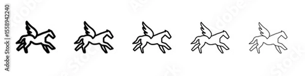 Obraz pegasus icon vector thin outline style sign