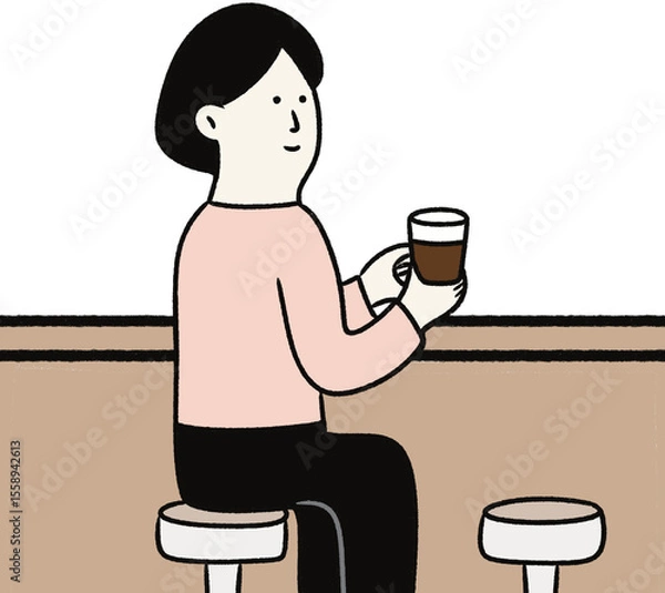 Obraz woman drinking coffee