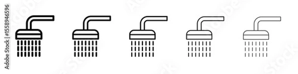 Obraz shower icon vector thin outline style sign