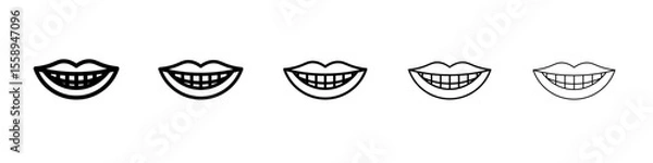 Obraz smile with teeth icon vector thin outline style sign