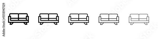 Obraz sofa icon vector thin outline style sign