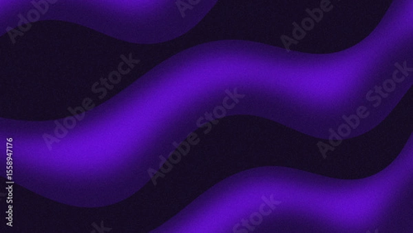 Fototapeta Gradient purple waves with a fine grainy texture, creating a modern and calming abstract background. Perfect for futuristic designs or digital media.
