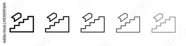 Obraz stairs down icon vector thin outline style sign