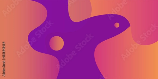 Obraz Abstract orange geometric background. Liquid color background design. Fluid shapes composition. Eps10 vector
