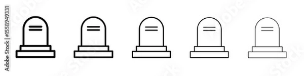 Obraz tomb stone icon vector thin outline style sign