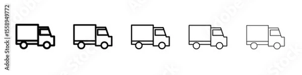 Fototapeta truck icon vector thin outline style sign